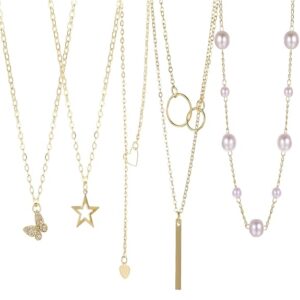 Shining Diva Fashion 5-7 Pcs Combo Latest Stylish Western Necklace Set for Women Pendant Necklace Gifts for Girls